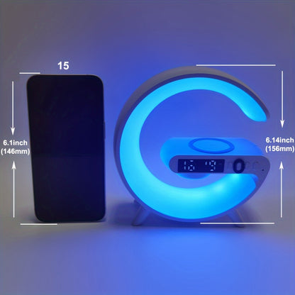 Kouzone Wireless Speaker with Phone Charger, Alarm Clock, Sunrise Simulation, Night Light, USB Type-C, Button Control, Surround Sound, Rechargeable Battery; Perfect for Bedroom, Great Gift