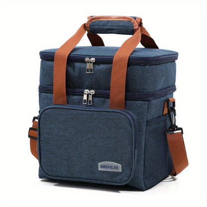 1 double layer insulated lunch bag for adults, suitable for work, school, picnic, or travel.