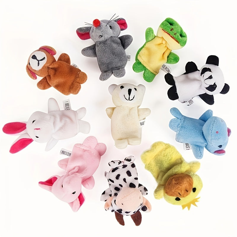 Soft plush finger doll set in various colors, perfect for children, ideal for playtime and school parties.