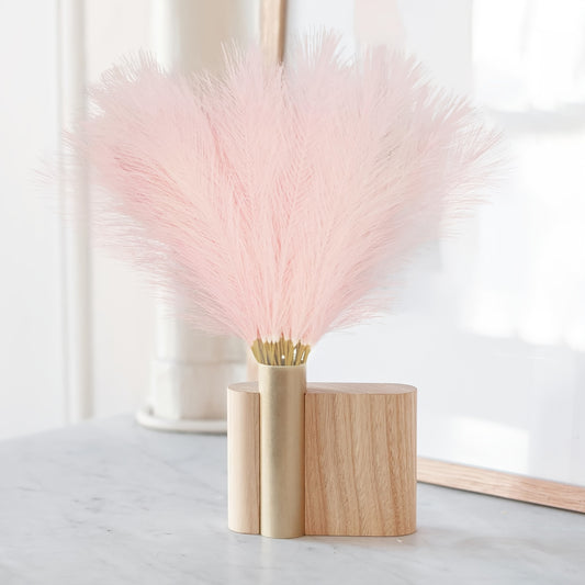 10 pieces of 53.34cm pink faux pampas grass branches for home or wedding decor, no electricity required.