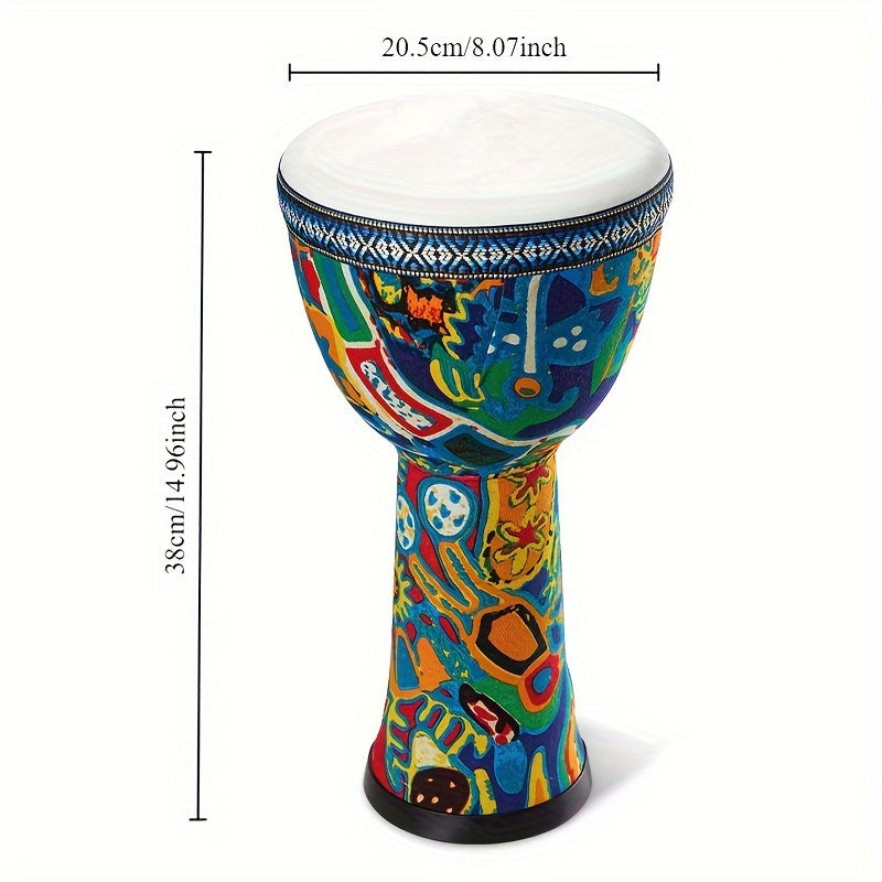 FF Bonfires 8" African Hand Drum: Durable PVC, Multicolor