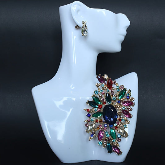 Stylish Flower-Shaped Brooch with Rhinestones, Perfect for Women's Attire