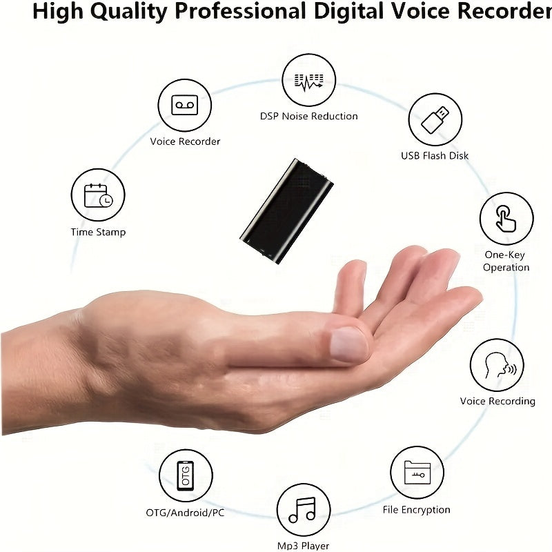 Portable HD noise reduction recording pen with 8GB capacity, ideal for business meetings.