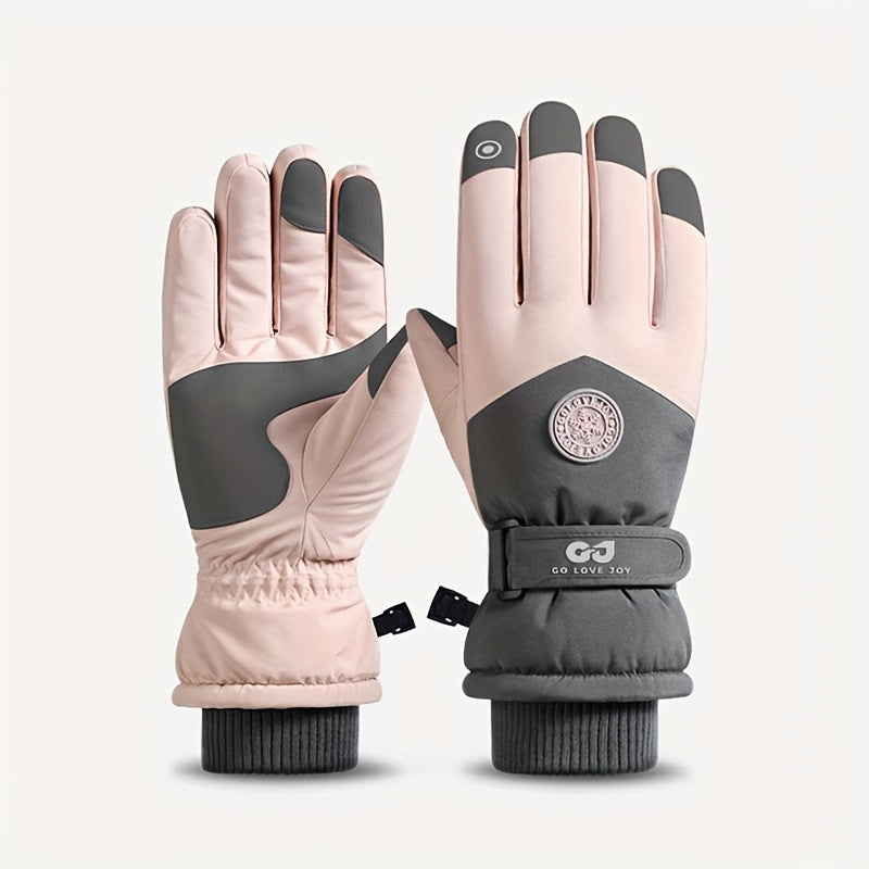 Stay warm this winter with our adjustable closure ski gloves for couples. These thickened gloves provide exceptional warmth and comfort while also being non-slip and touch screen compatible. Perfect for outdoor activities like skiing, cycling, and cold