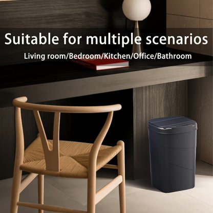 The 13L/17L intelligent induction trash can is versatile for use in the living room, kitchen, and bathroom.