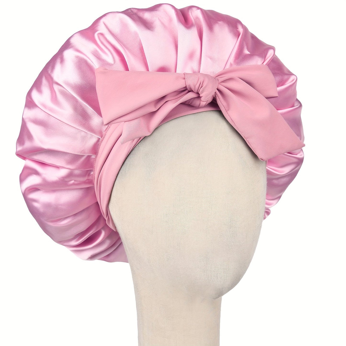 Satin Bonnet Silk Sleep Cap Adjustable Headwear with Tie Band - Perfect Christmas Gift for Women and Men