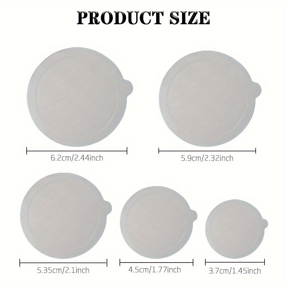 Aluminiy Folga Qopqog'i 1 Paketda: 3.7sm, 4.5sm, 5.35sm, 5.9sm va 6.2sm O'lchamlari - Turli Kofe Kapsul O'lchamlari uchun Qayta Ishlatiladigan Kofe Pod Qopqog'lari