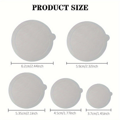 Aluminum Foil Lids in 1 Pack: 3.7cm, 4.5cm, 5.35cm, 5.9cm, and 6.2cm Sizes - Reusable Coffee Pod Lids for Various Coffee Capsule Sizes