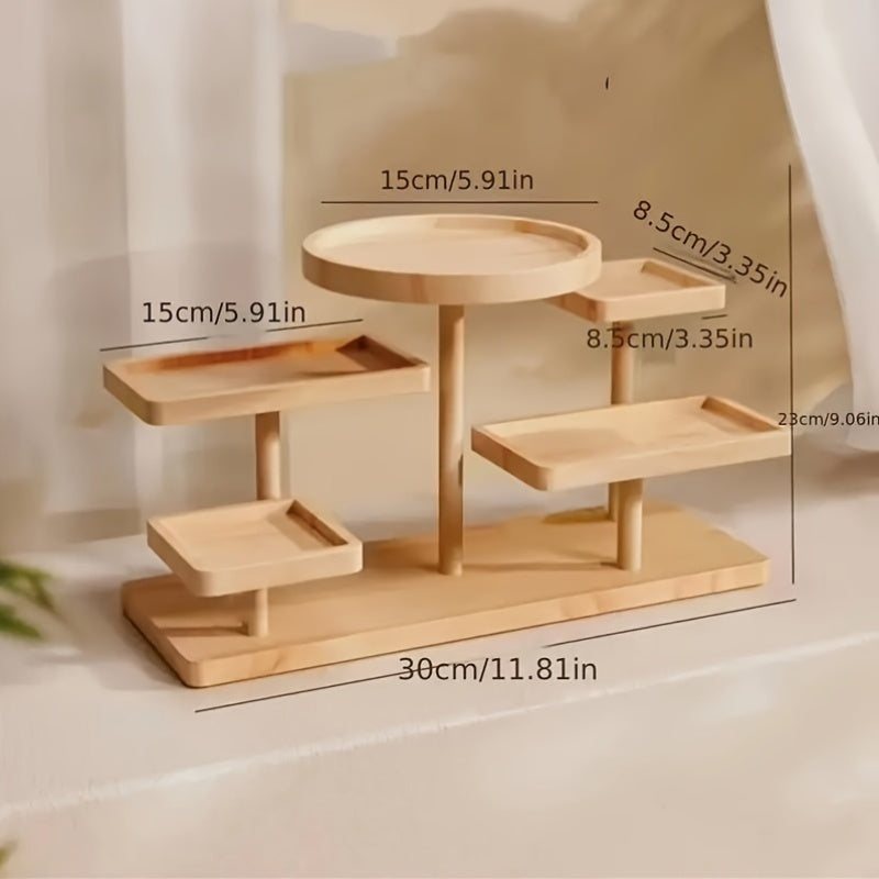 Stylish wooden stand for plants, snacks, and decor. Ideal for home, office, or dorm.