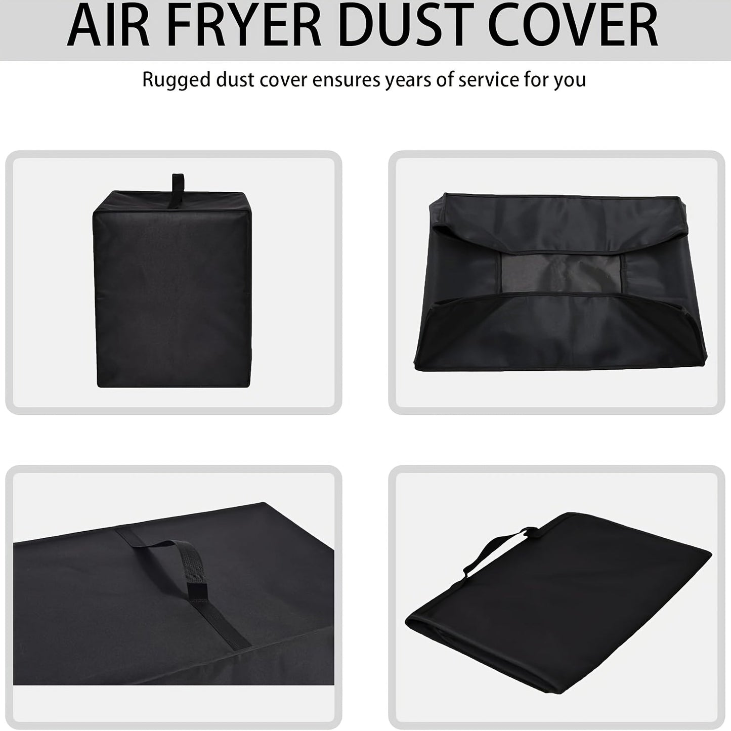 Waterproof Air Fryer Cover, Dust and UV Resistant Protective Oven Cover, Multi-Functional Digital Air Fryer Accessory for Household, Non-Food Touching, Available in Black and Gray