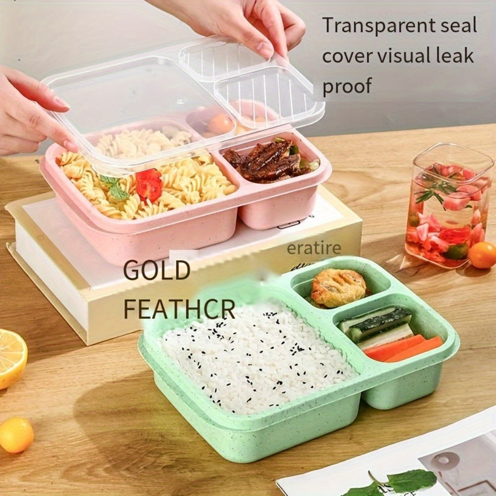 This durable plastic Bento lunch box with compartments is leak-proof and perfect for meals on the go at the office, school, or outdoors. It is easy to clean and provides a convenient way to enjoy your favorite foods wherever you are.