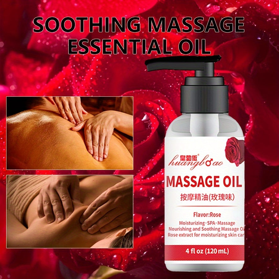 1pc Sensual Rose Massage Oil for Couples - Romantic Full Body Massage Oil for Date Night, Valentine's Day Present for Intimacy