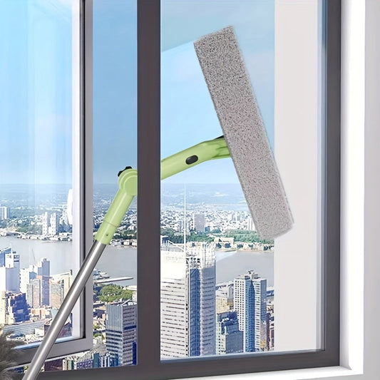 Extendable Double-Sided Window Squeegee with Rotatable Scraper for High Window Cleaning - Versatile Tool for Glass, Walls, and Floors