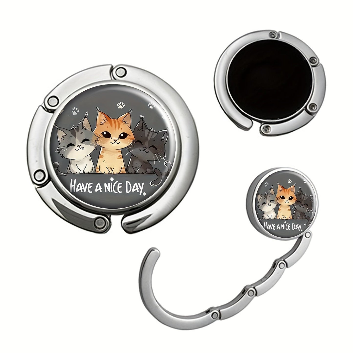 Adorable Kitten Designed Purse Hanger - Convenient Handbag Hook for On-the-Go, Perfect for Travel, Halloween, and Christmas Gifts!