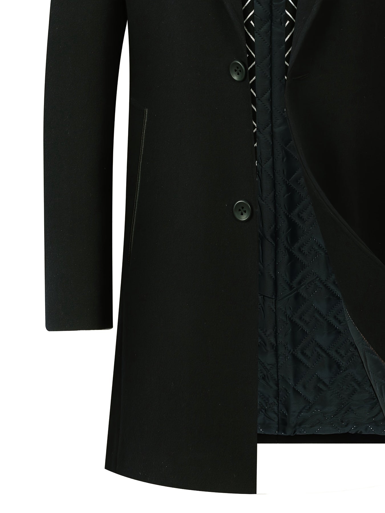 New Men's Wool Coat with Scarf Collar - Relaxed Style, Mid-Length, Suitable for Casual Outings