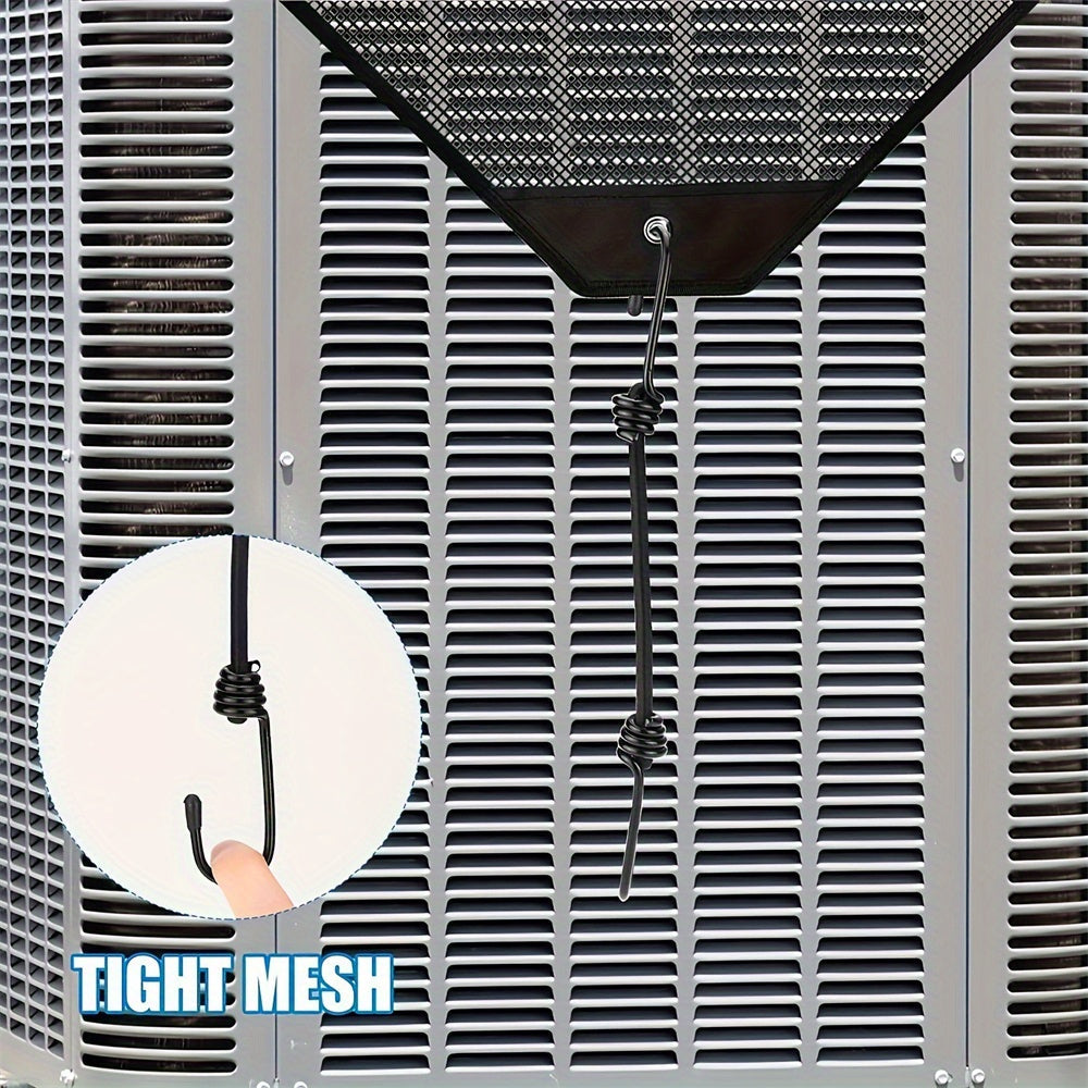 Protect your central air conditioner with the durable Universal Outdoor AC Unit Mesh Cover. This top defender keeps debris and leaves out of your unit, without the need for electricity. Simply secure the cover in place with the included bungee cords.