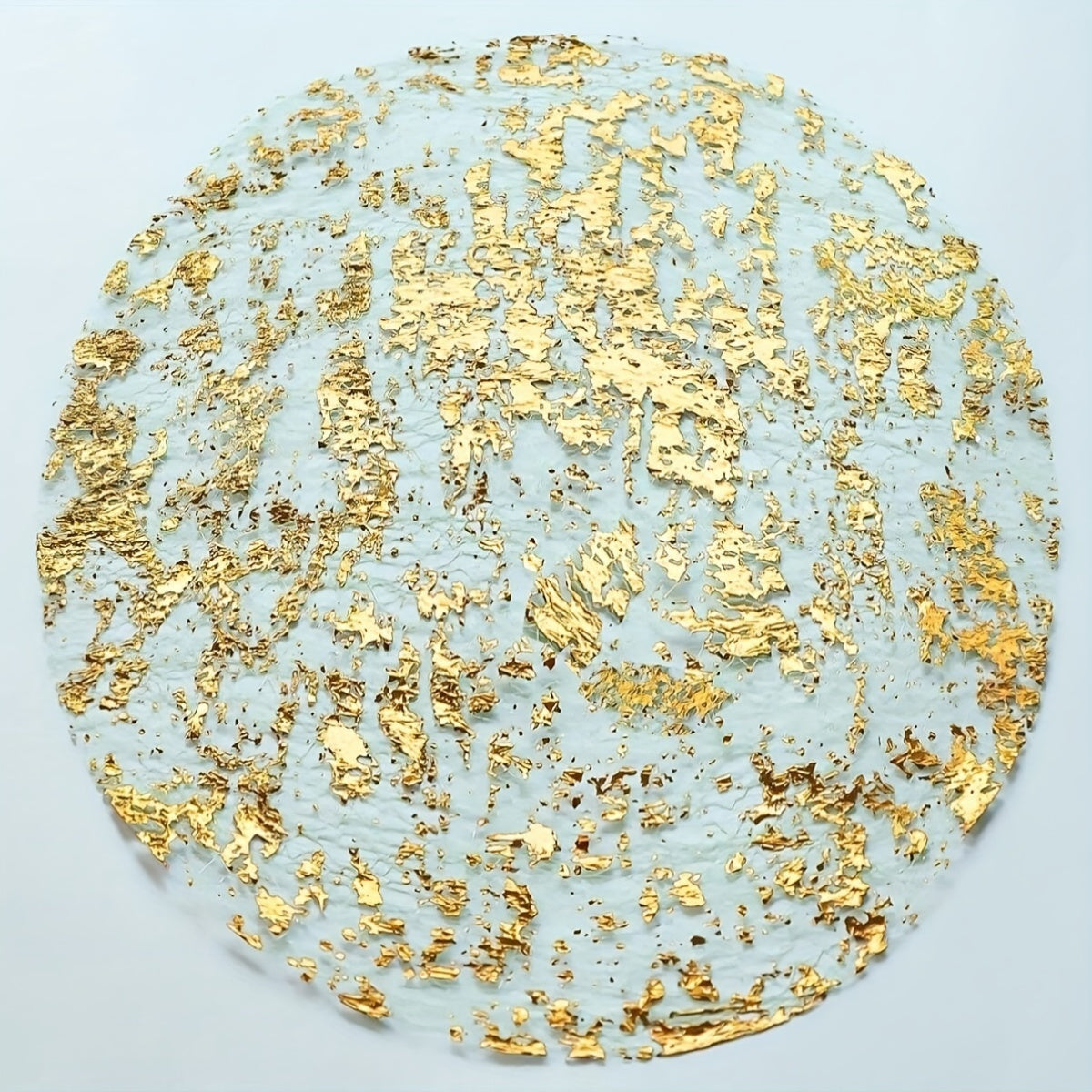 12 Golden Foil Round Placemats for weddings, parties, banquets, and restaurant decor.