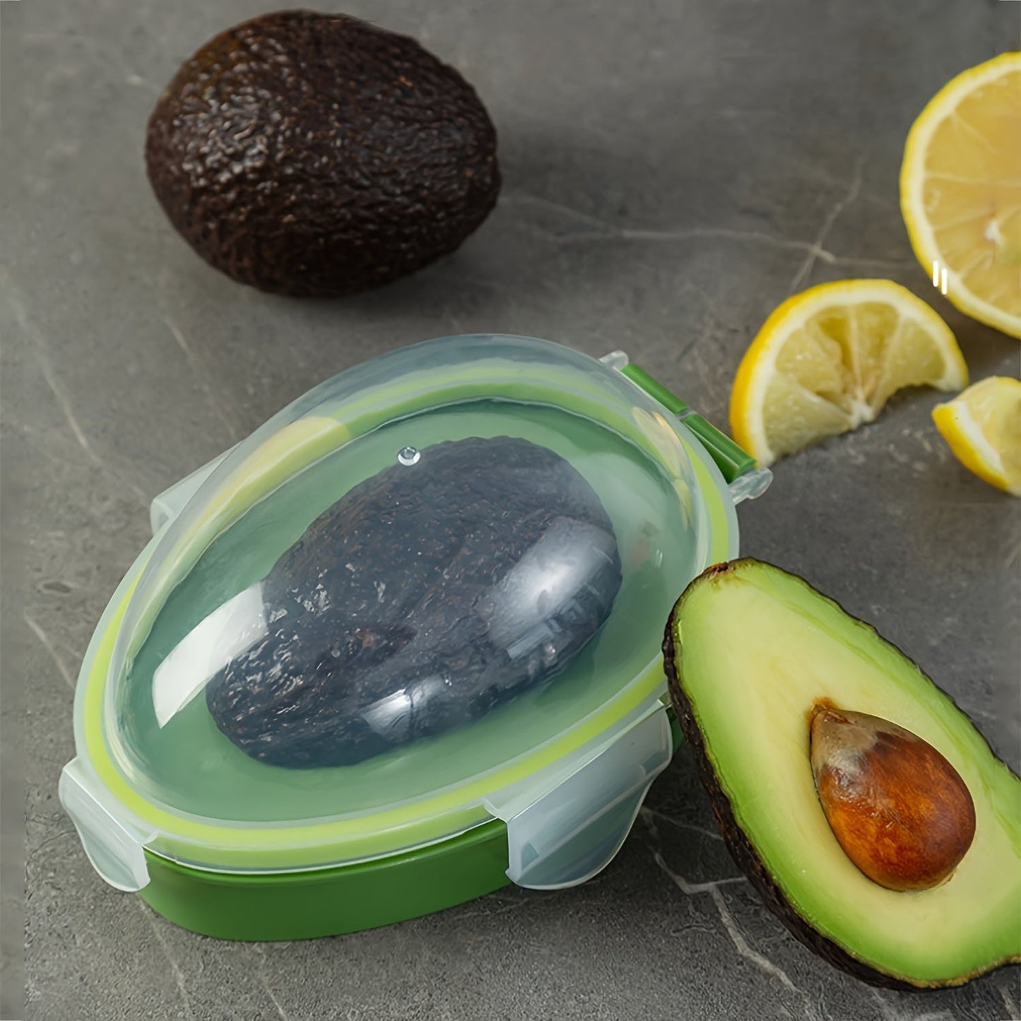 Keep your avocados fresh for days with the reusable Avocado Keeper. This storage container is designed to keep avocados fresh in the refrigerator, ensuring they stay ripe and ready for whenever you need them. The individual avocado saver holder organizer