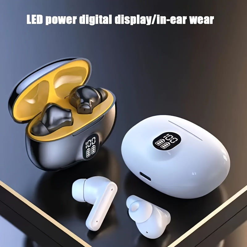 Stylish LED wireless earbuds with long battery life, lightweight and comfortable design, compatible with multiple devices. Ideal for daily use, work, study, sports, or as a gift.