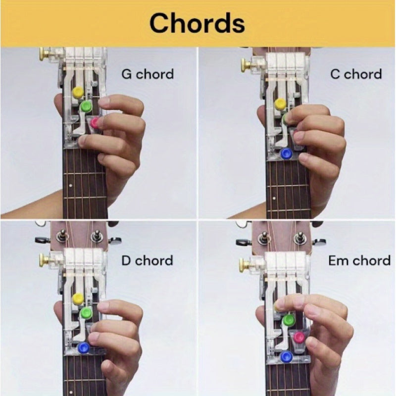 1pc ABS Acrylic Guitar Finger Trainer designed for beginners. Easy-to-use for chord learning and hand position exercises. Ideal gift for guitarists, with transparent design and high quality