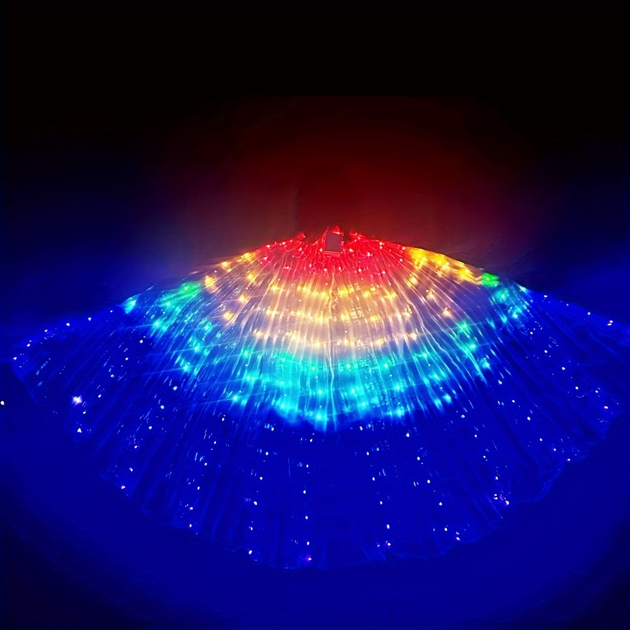 LED Butterfly Wings Light-Up Dance Props with Polyester Material for Belly Dance Performances, Batteries Not Included.