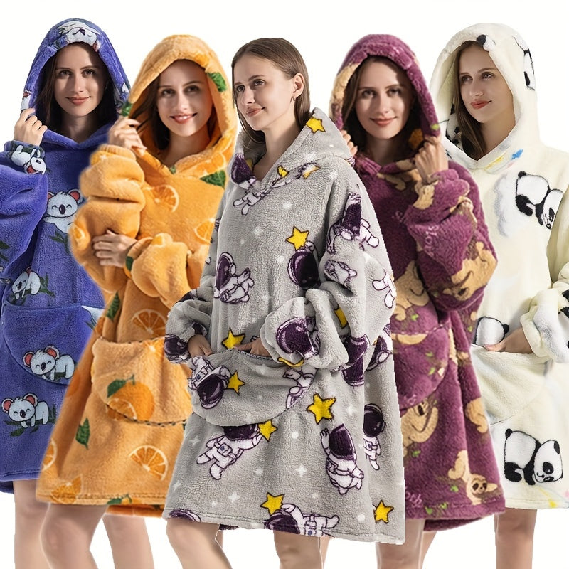 Hooded Lazy Blanket Sweatshirt: Stay Cozy Indoors or Outdoors with this Wearable Fleece Robe