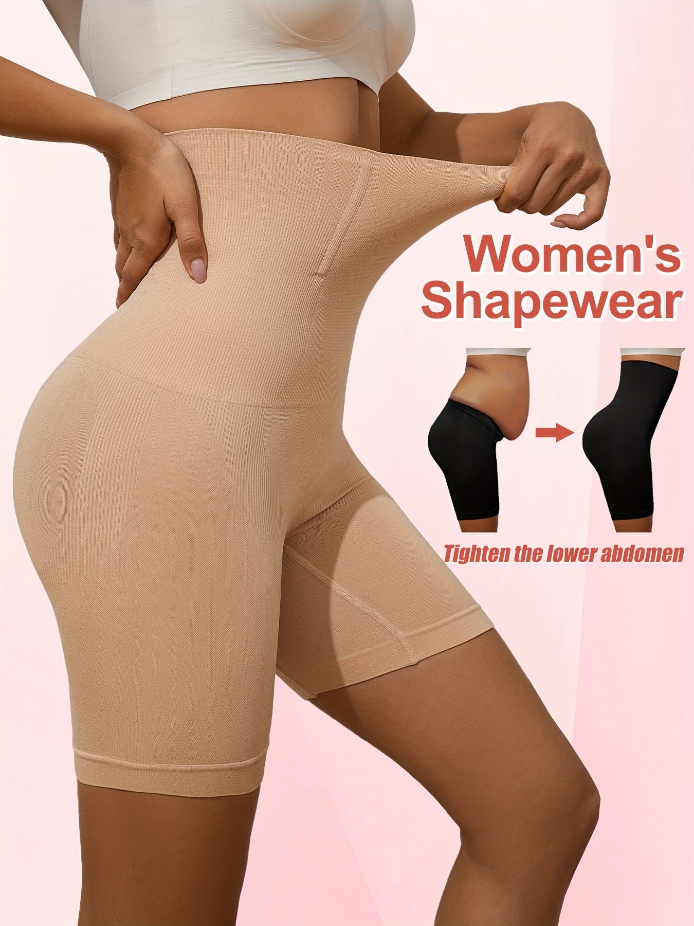 High-waisted shaping pants slim waist and abdomen, reduce belly size, and enhance body shape for a comfortable fit.