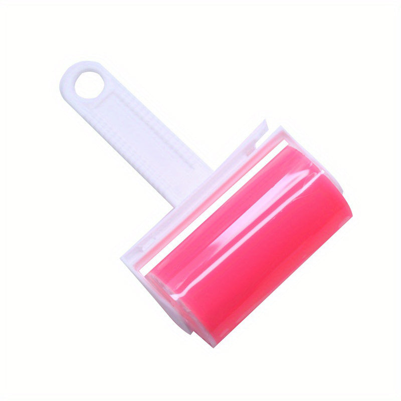 Lint remover for clothes that is reusable and removes pellets, cat hair, pet hair, and dust from clothes, sofas, and more with a sticky roller.