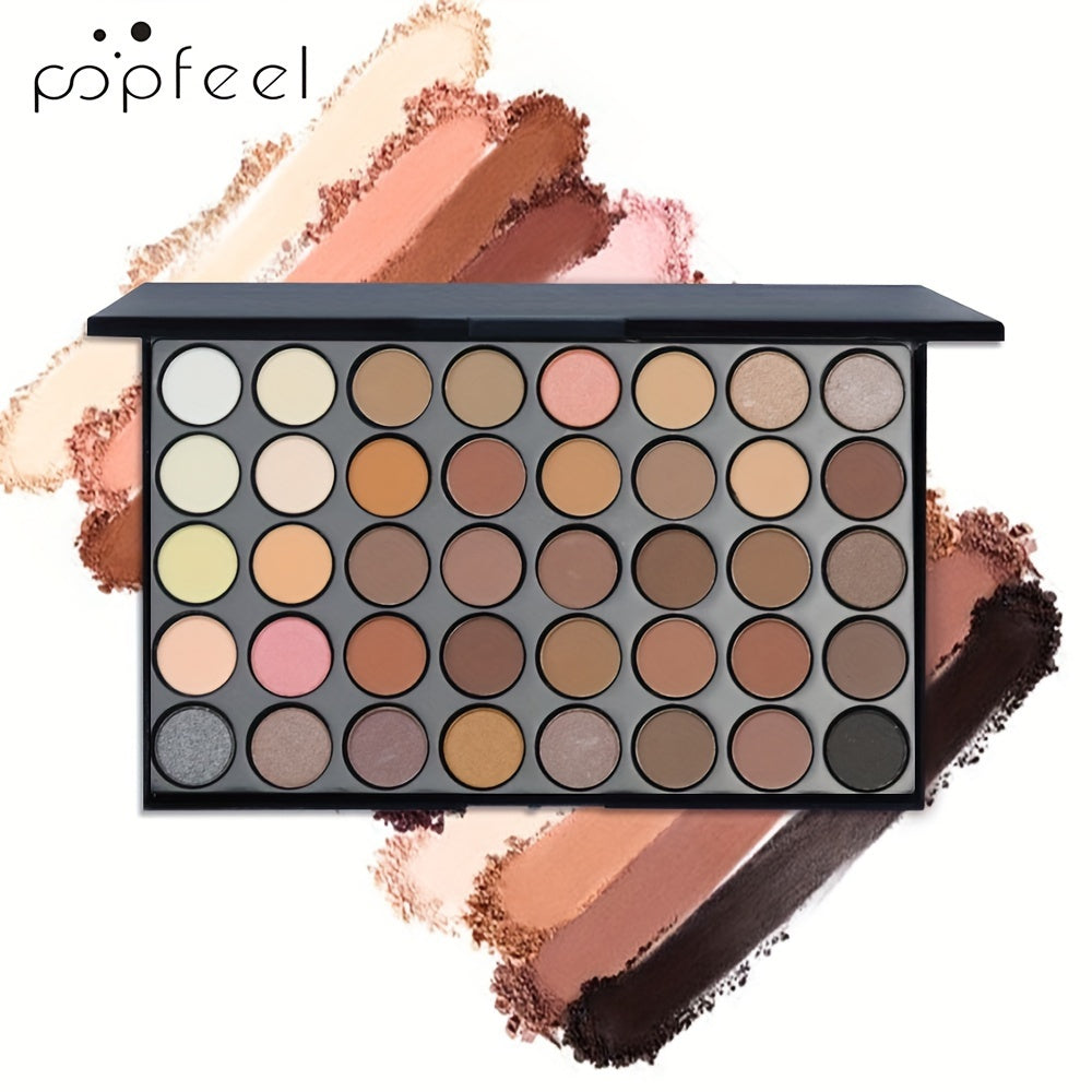 POPFEEL Eye Makeup Set including 40 Color Eyeshadow Palette, Mascara, Eyebrow Pencil, Eyeliner, and 8 Brush Set.