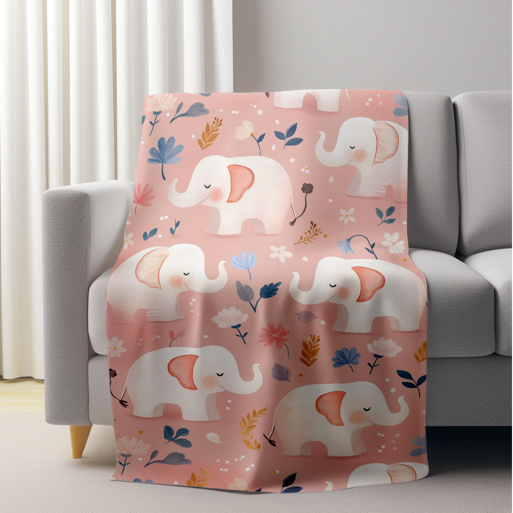 One piece of a cute elephant print flannel lightweight plush comfort throw. This soft and warm sofa blanket is perfect for all seasons and is anti-tear. Featuring a contemporary style with a digital print, the polyester cover is made of knitted fabric