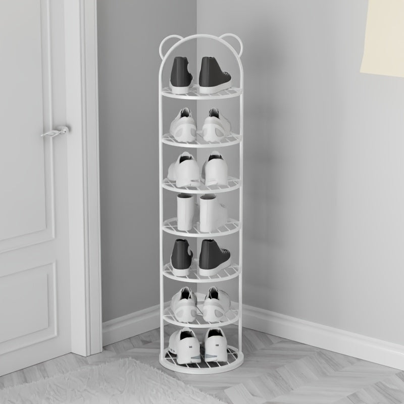 Compact Shoe Rack for Kids - Sturdy Metal, Multi-Level Storage Solution for Home & Dorm, White, Over-the-Door, Slim Design, Shoe Storage Unit