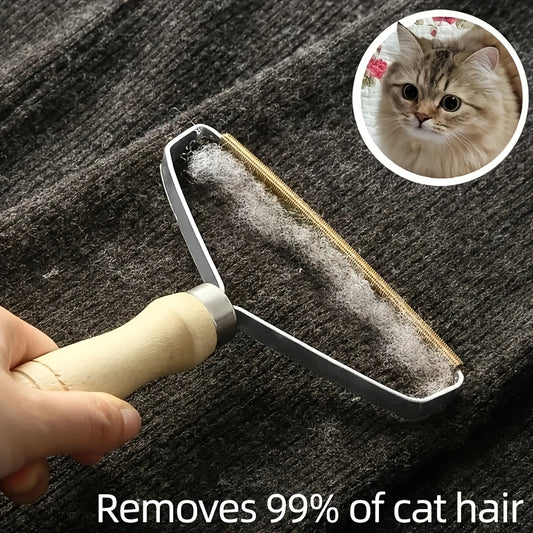 Durable metal brush for cats and dogs removes 99% of pet hair from furniture and clothes. Suitable for all coat types.