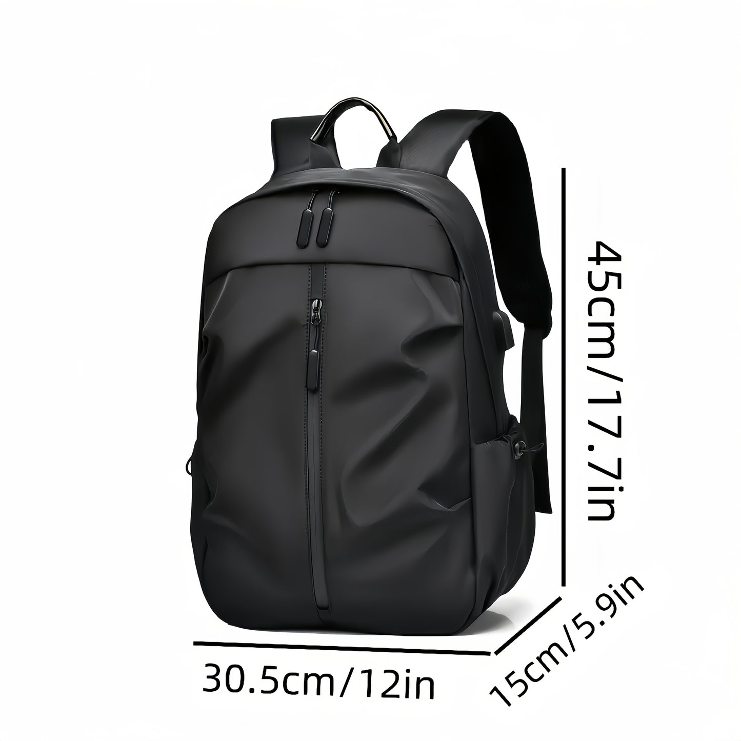 Men's Solid Color Double Shoulder Backpack for Sports, Travel, Commuting, and School, lightweight and simple design for laptops.