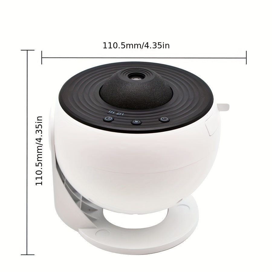 Galaxy projector light with 360° rotation, 12 HD film pieces for a starry bedroom atmosphere, ideal Valentine's Day gift.