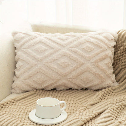 Plush quilted embroidered throw pillow covers for various room and car decor.