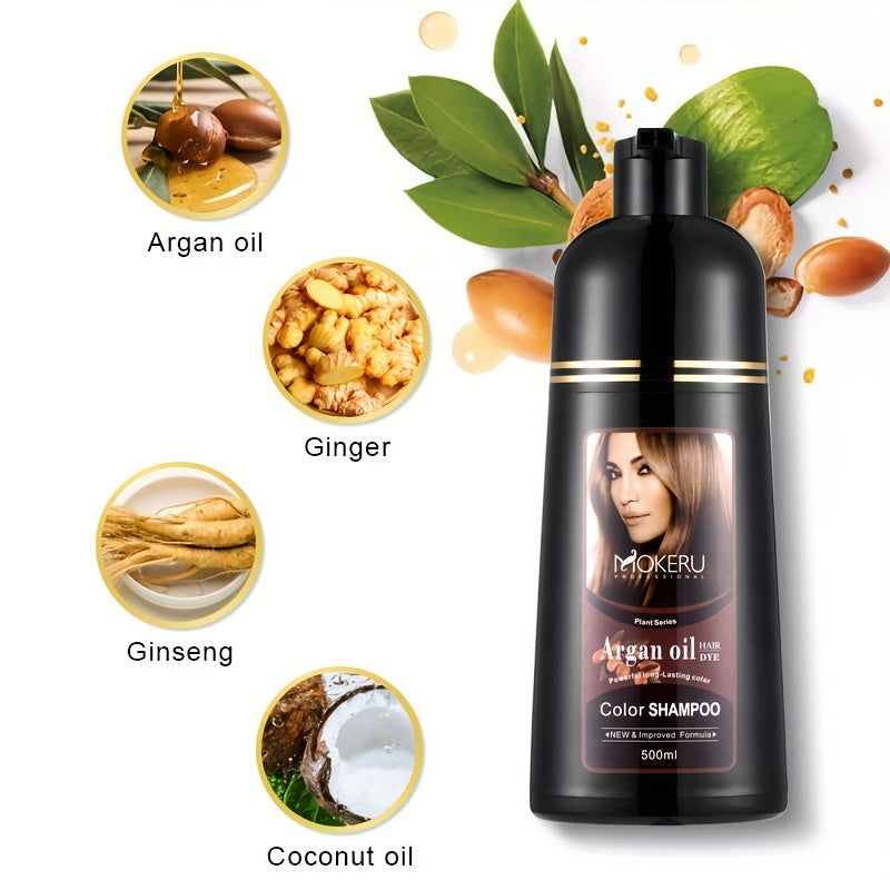 3-in-1 Argan Oil Hair Dye for Easy Gray Coverage at Home-great for Men and Women