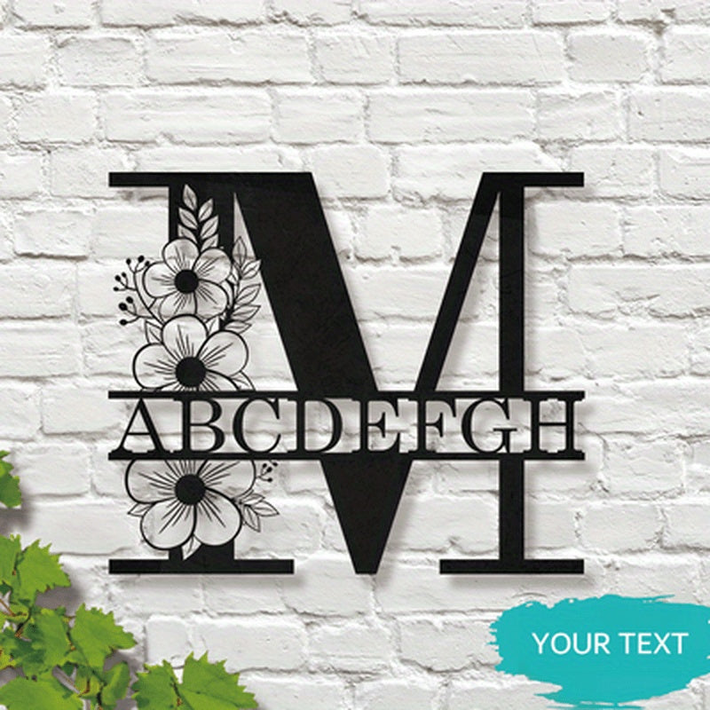 This Elegant Personalized Name Sign with Floral Design is a Customizable Iron Monogram Wall Art that is perfect for Home Decor, Wedding Favors, and Special Celebrations. Suitable for Ages 14 and up.