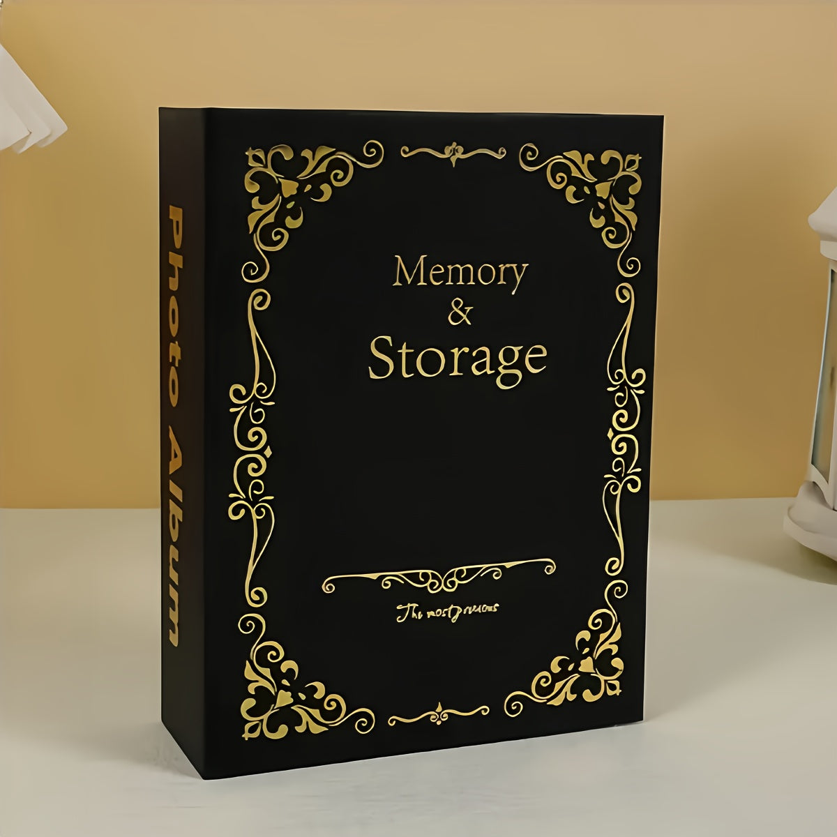 Large Capacity Photo Collection Book with Ancient-proof Design, 2 Grids Per Page, Holds Up to 100 4D 15.24 cm Photos, Includes Art Box for Storing Clips, Exquisite Photo Album