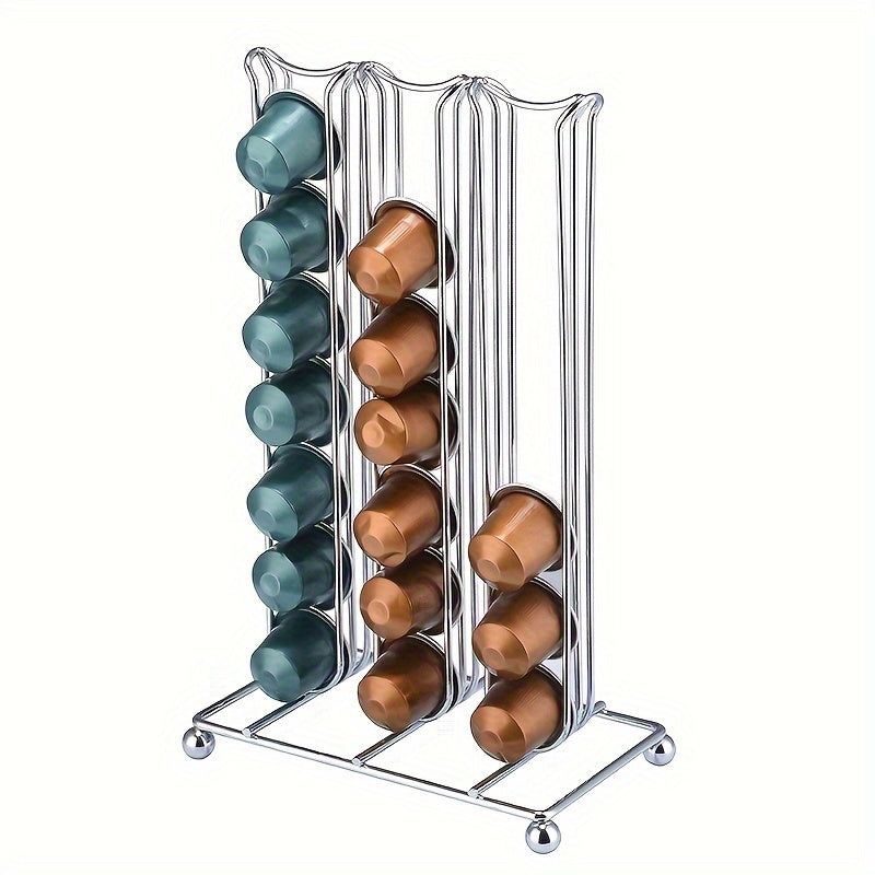 The 1-piece Creative Assembly Coffee Capsule Holder stores up to 42 Nespresso Capsules.