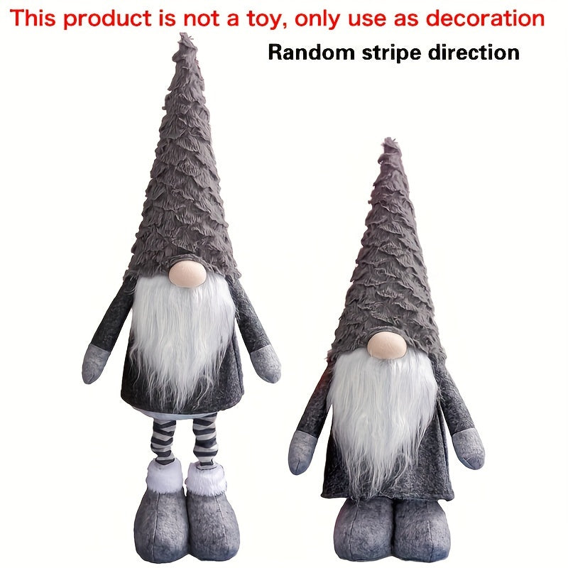 1pc Christmas decorations: Faceless elderly man telescopic plush doll for Christmas parties.