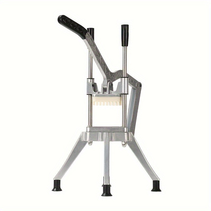 One-piece Commercial-Grade Aluminum Potato Masher: A Manual Kitchen Press for Mashed Potatoes, featuring a Multifunctional Vertical Cutter & Dicer and Portable French Fry Maker.