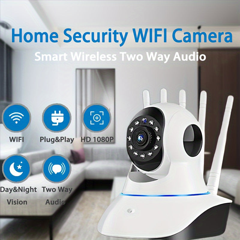 Top Pick: Teruhal 1080P HD Wireless Home Security Camera - Features Wide-Angle Lens, Two-Way Audio, Smart Auto Tracking & Monitoring, Night Vision, USB Powered, IP Camera, 360-degree Viewing, and Recording Capability