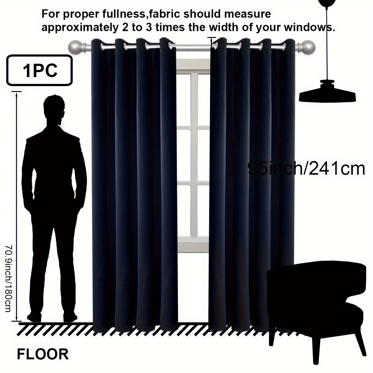 1PC Insulation and Blackout Circle Curtains, Ideal for Bedrooms and Living Rooms, Minimize Noise and Light Blocking