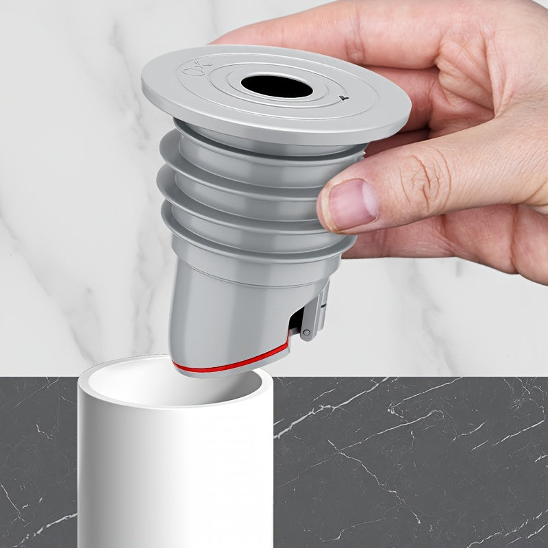 Durable silicone drain stopper prevents odors, insects, and backflow. Ideal for kitchen, bathroom, and home use. Washable and no assembly required. Color: Grey.