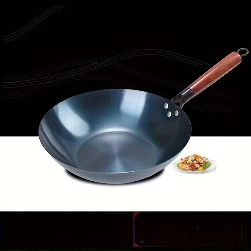 Durable Cast Iron Chef's Pan - Non-Stick and Smokeless Skillet with Comfortable Ergonomic Handle for Gas, Induction, and Stove Tops - Multi-Purpose Cookware for Cooking Eggs, Steaks, and Stir Fry dishes.