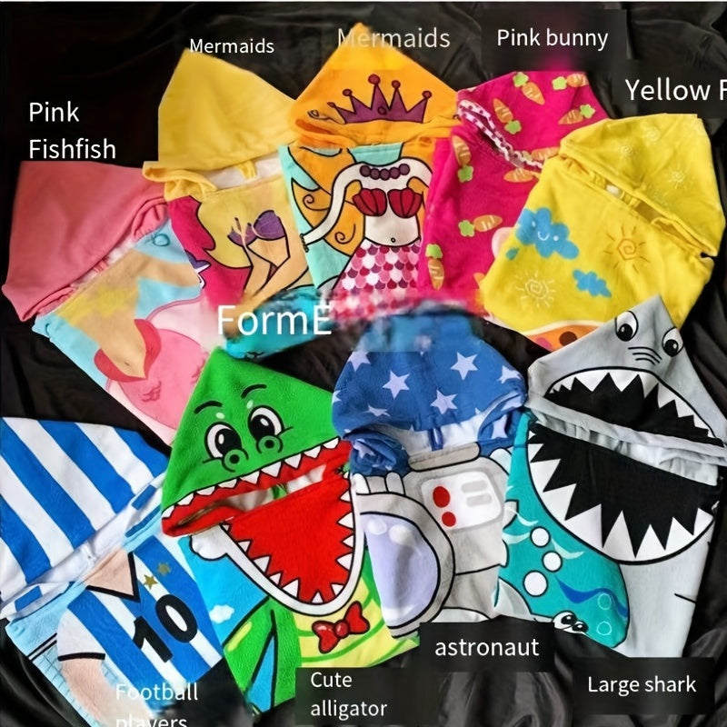 Cute hooded bath towel with fun designs - ideal gift for kids