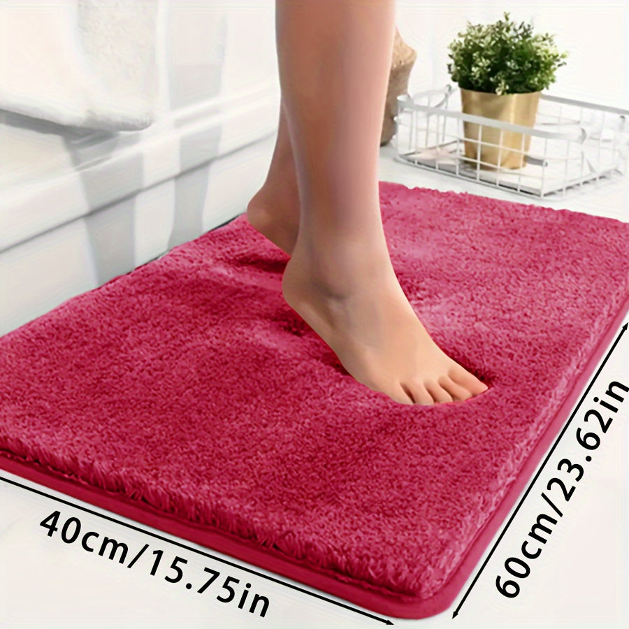 Ultra-soft bathtub mat with non-slip backing, absorbent and fade-resistant. Perfect for bathroom, laundry room, or entranceway.