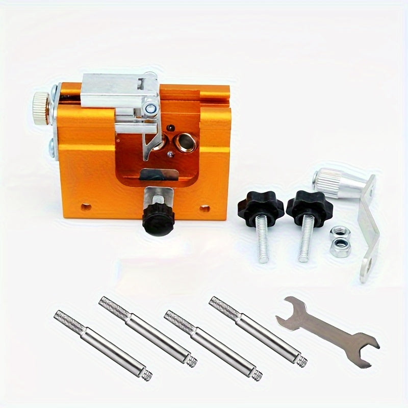 Hand-crank chainsaw sharpener for blades 20.32-55.88cm, ideal for outdoor equipment.