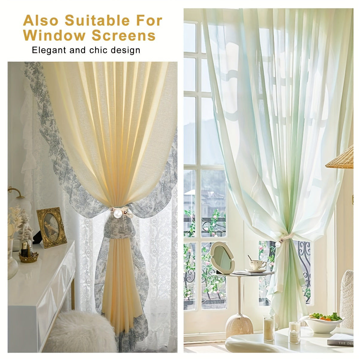 1 set of 2 pieces of pearl decorative curtain buckles, representing high-end luxury and adjustable style for your curtains. These elegant pearl curtain straps are perfect for enhancing the decoration of your curtains in any room, whether it be a bedroom