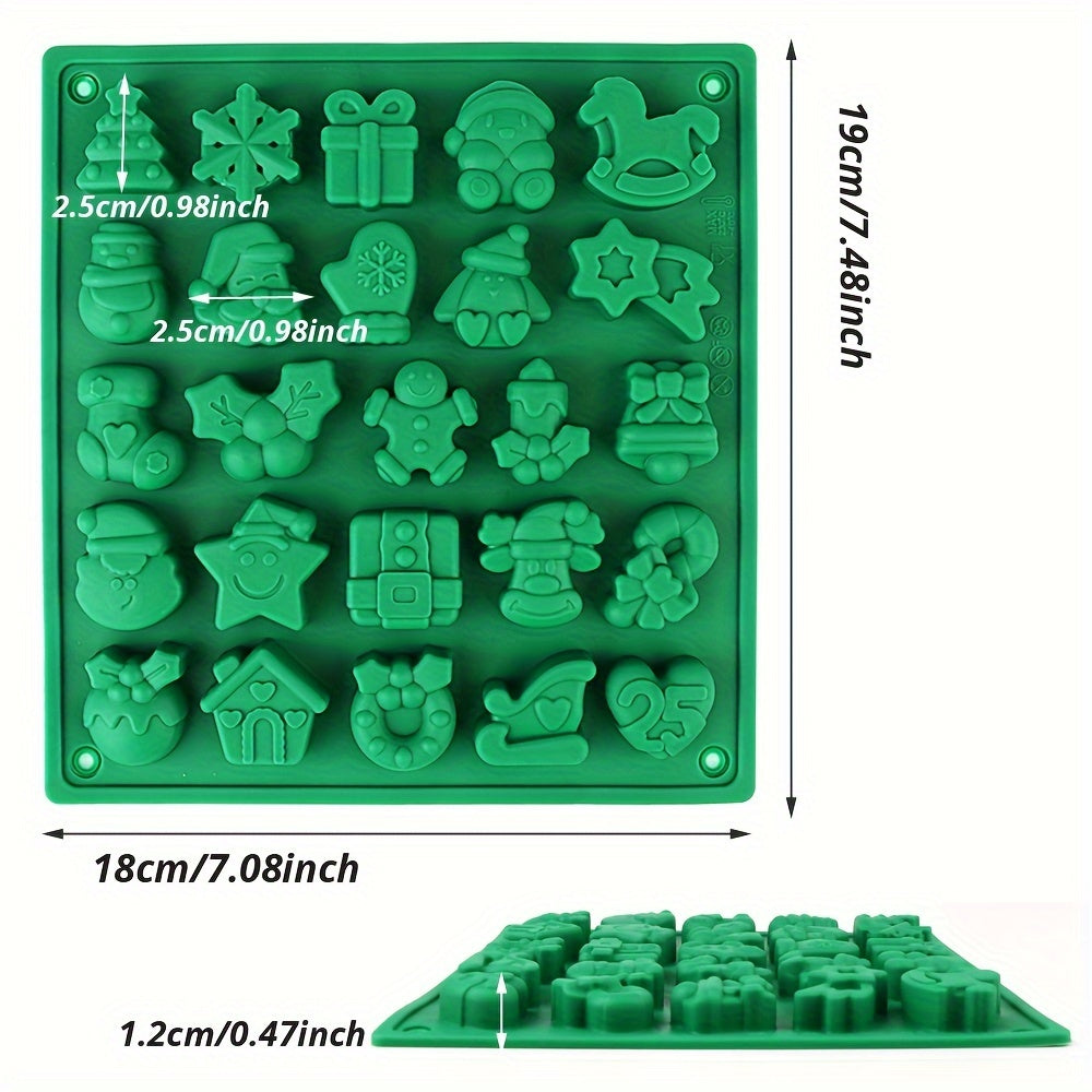 1 or 2 pieces of the Christmas Candy Mold, a 3D silicone mold perfect for creating pudding and chocolate treats. Ideal for DIY cake decorating, this baking tool and kitchen accessory comes with a free dropper for added convenience.